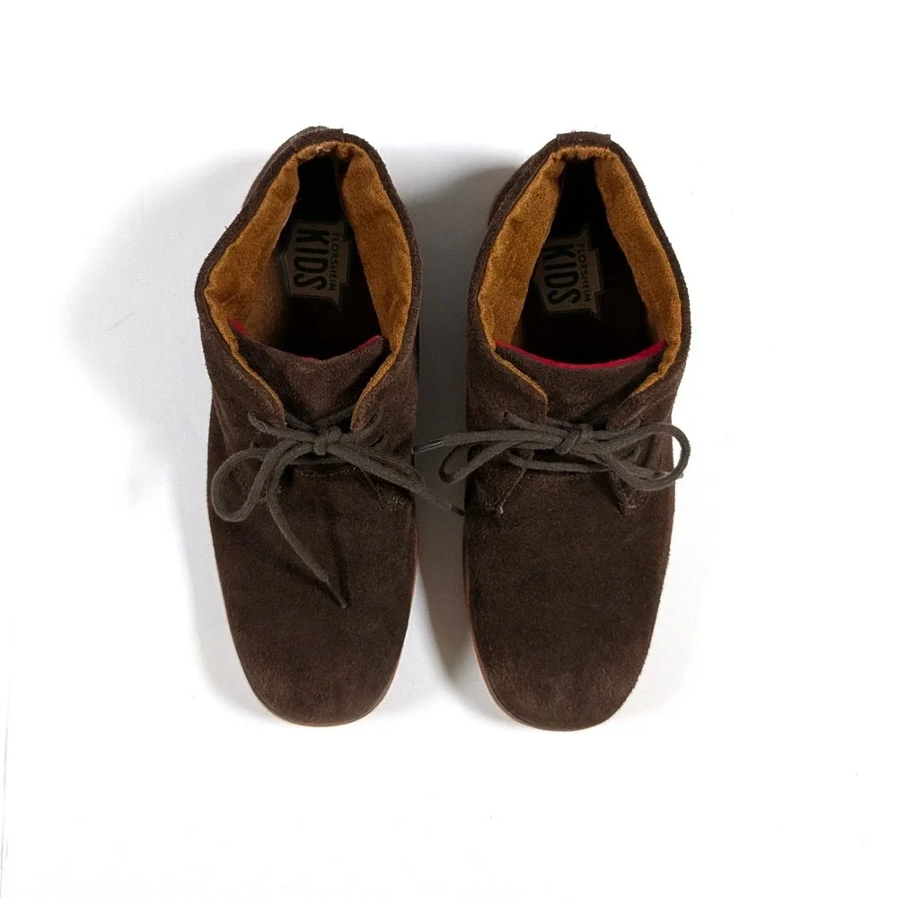 Florsheim Kids Chukka Boots Brown Suede Orange Sole Preppy Boys Size 5M